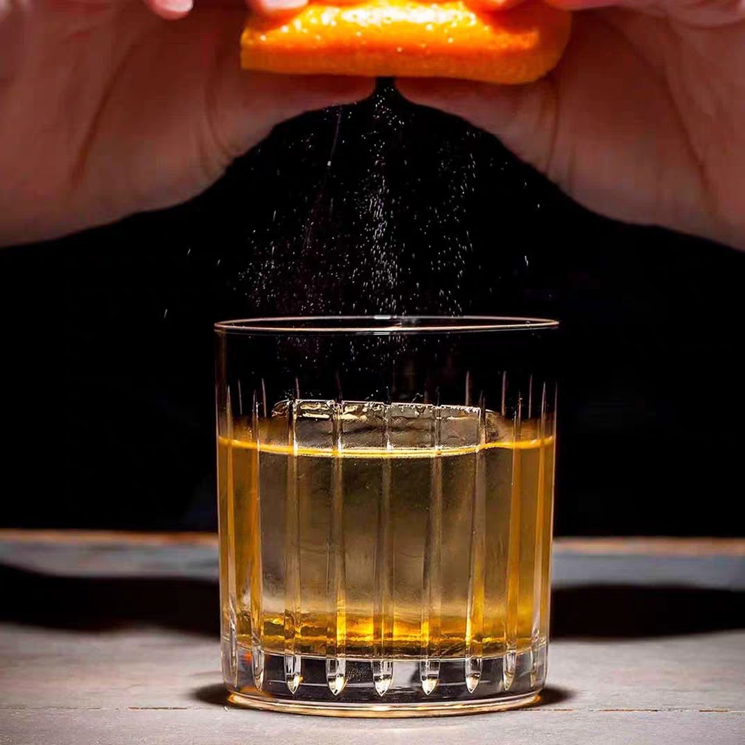 复古条纹威士忌酒杯精致玻璃杯酒吧烈酒杯洋酒杯子专用古典柯林杯