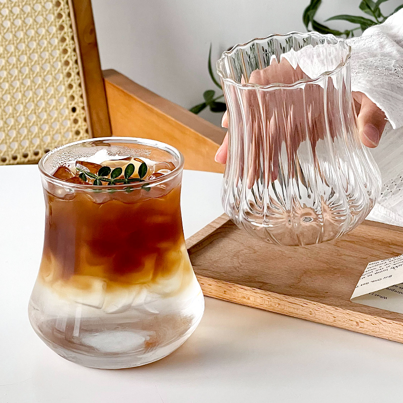 美式条纹鼓型网红小众ins咖啡杯