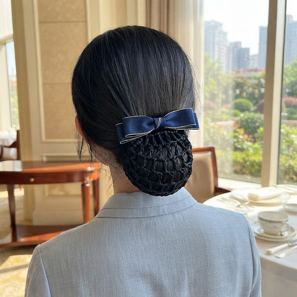 简约护士头花女发网酒店餐厅服务员工作盘头发头饰发饰2026百搭款