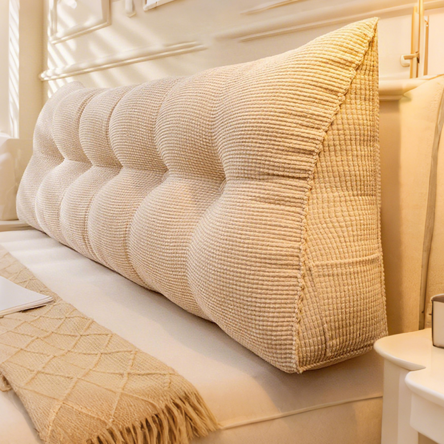 床头软包靠背防撞三角加厚2025新款榻榻米卧室租房沙发护腰靠枕垫,居家布艺,床头靠垫,淘宝优惠券,粉丝福利购,淘宝优惠卷