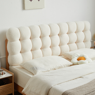 床头软包靠背小雪球奶油风榻榻米宿舍租房改造神器护腰强支撑靠背