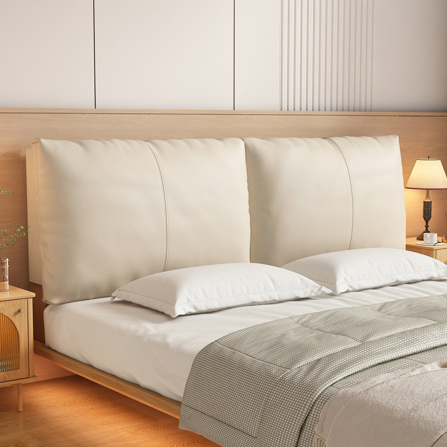 床头软包靠背现代简约免洗靠枕卧室双人床头枕榻榻米有无床头靠垫