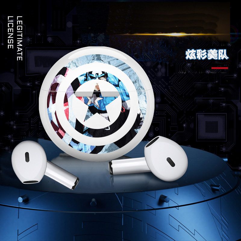 漫威钢铁侠美队无线蓝牙耳机 半蓝牙耳机