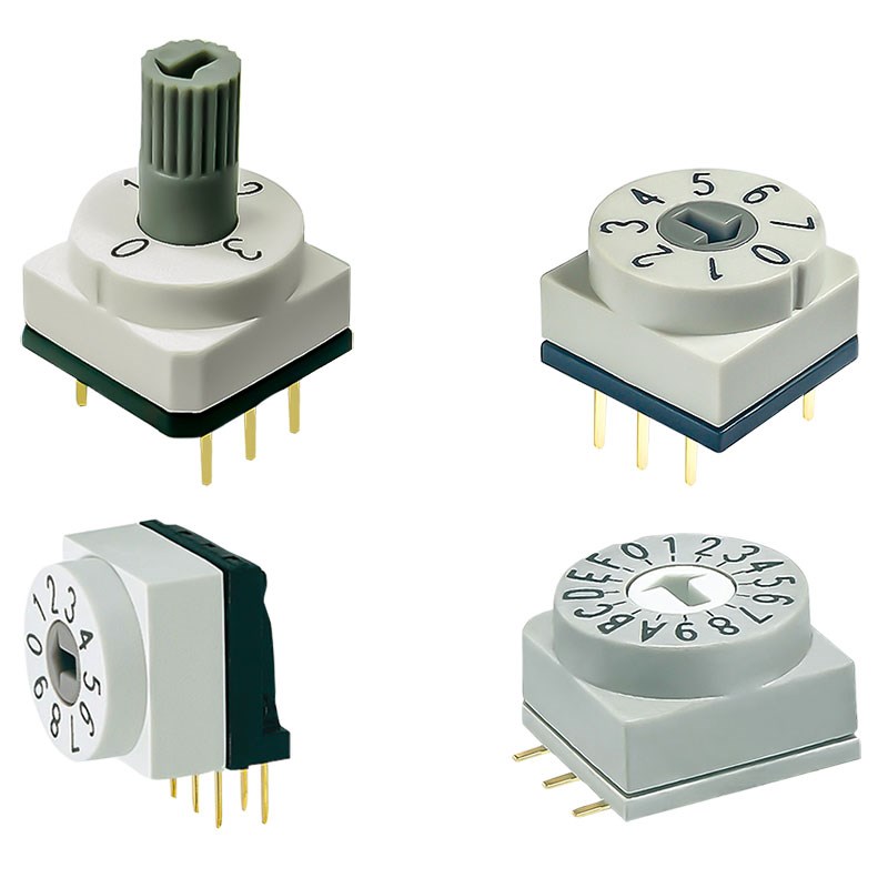 进口BCD 8421数位拨码开关防水直插贴片测插10档 进口编码开关