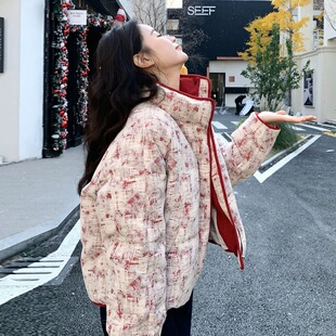 韩系新年红超好看羽绒服女冬季新款流行漂亮白鸭绒加厚外套棉服