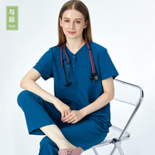 与际速干洗手衣V领防走光高端医美工作服弹力舒适护士套装 牙科女