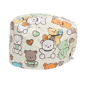 与际手术帽女纯棉护士花帽厨房帽手术室包头帽口腔医生工作帽透气