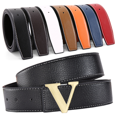 男士带身字母皮带平滑扣腰带潮流