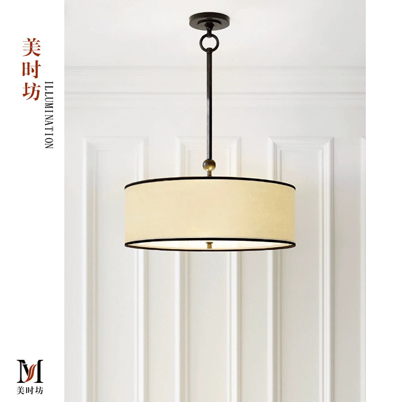 美式VC1:1简约鼓形餐厅吊灯卧室书房别墅儿童房设计师款吧岛台灯