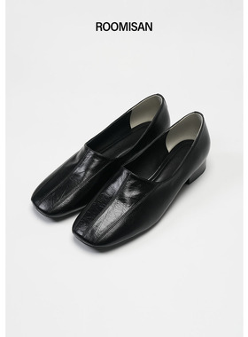 ROOMISAN 25AW【自然皱新西兰胎牛皮方头粗跟玛丽珍鞋】25457