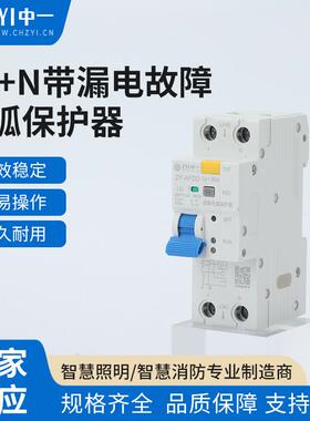 1P+N带漏电故障电弧保护器探测AFDD/AFCI断路自动断电