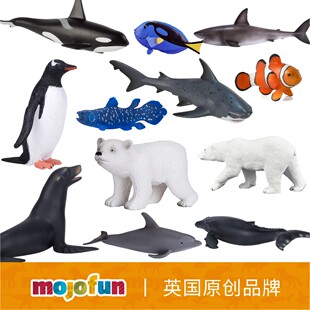 英国mojofun仿真动物海洋动物模型玩具宝宝认知海豚海狮儿童礼物