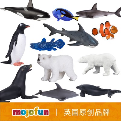 英国mojofun仿真动物海洋动物模型玩具宝宝认知海豚海狮儿童礼物