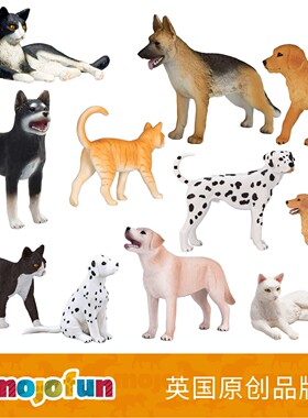 英国Mojofun仿真动物模型农场动物儿童认知玩具礼物小猫小狗礼物