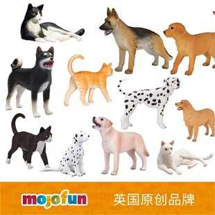 英国Mojofun仿真动物模型农场动物儿童认知玩具礼物小猫小狗礼物