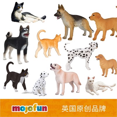 英国Mojofun仿真动物模型农场动物儿童认知玩具礼物小猫小狗礼物
