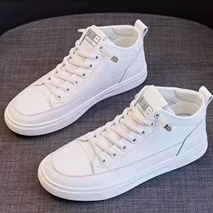小白鞋 头层牛皮高帮一脚蹬女鞋 2125百搭时尚