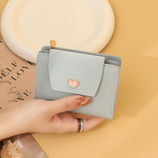 钱包女学生高颜值ins风多功能折叠零钱包现金大钞钱包卡包二合一