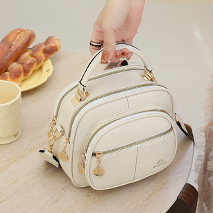 秋冬包包女式2025新款软皮包多层手提包百搭通勤宽肩带单肩斜挎包