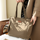 布包女大容量笔记本电脑包多口袋实用大包休闲尼龙布包通勤托特包