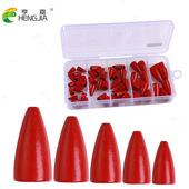 通心空心铅坠钓鱼配件 3.5g5g7g10g15g 50pcs 路亚子弹铅套盒