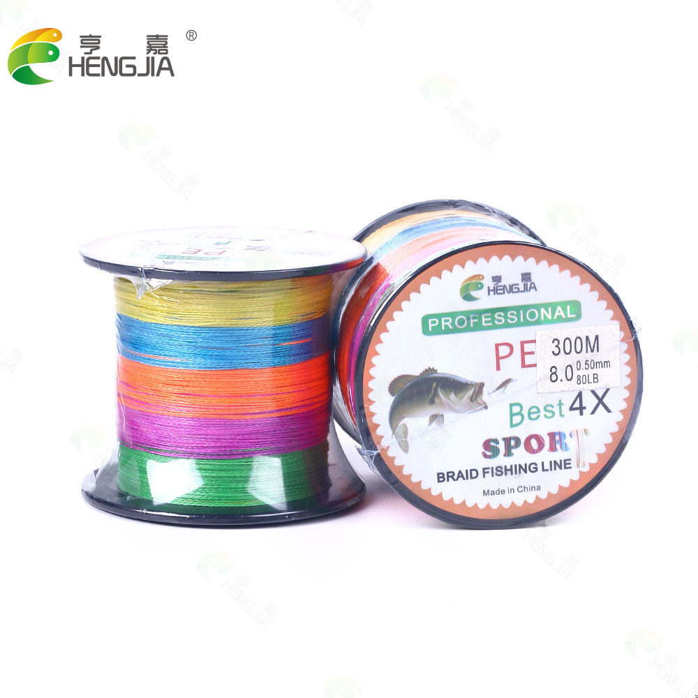 HENGJIA/亨嘉 PE编织鱼线4编 10米一色五色彩色300M垂钓风筝线