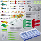 微物米诺路亚饵假饵盒装 渔具铅笔软饵钓翘嘴鲈鱼饵新手套装