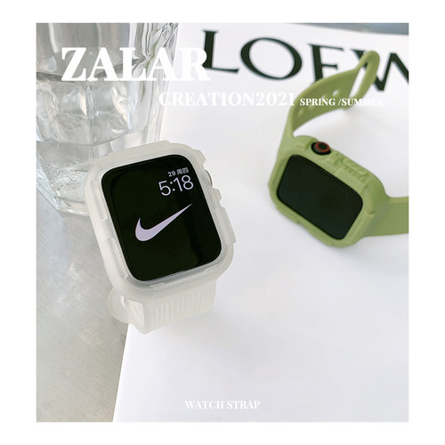 zolar牛油果绿硅胶123透明表带