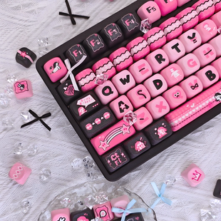 蹦蹦studio键盘原创甜心派对客制化个性 可爱原厂pbt热升华键帽