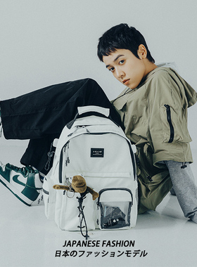 CHAOFANJI 设计感小众潮牌休闲书包女大学生双肩包男生高中生背包