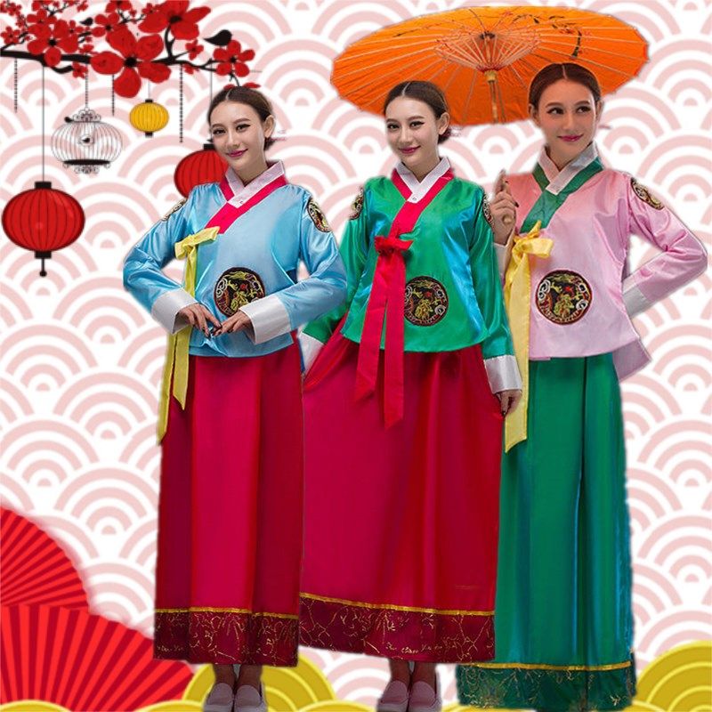 成人韩服民族服朝鲜族舞蹈演出服女装传统韩国古装大长今宫廷礼服