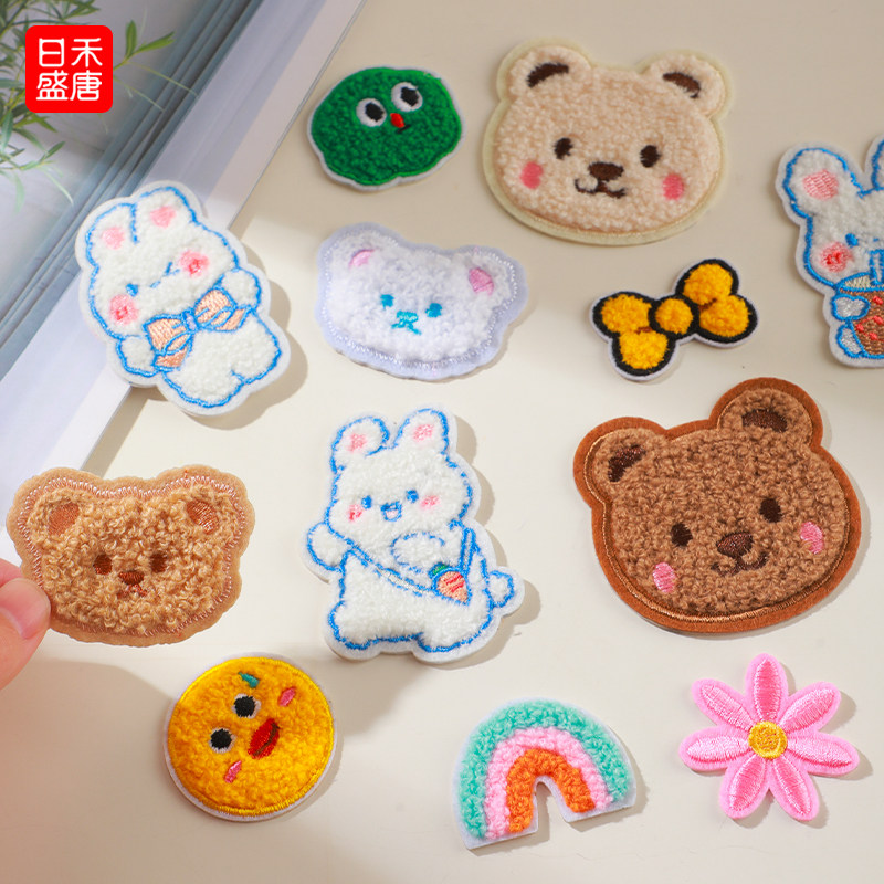 卡通动物布贴自粘免缝衣服羽绒服裤子破洞修补神器刺绣可缝补丁贴