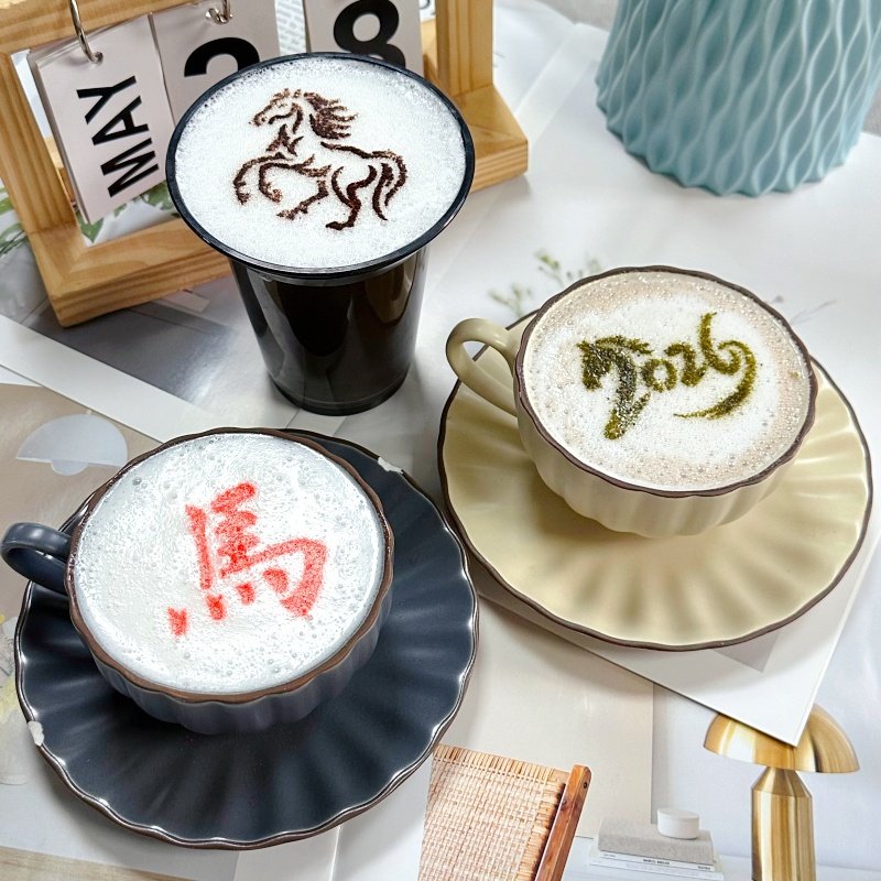 4寸马年2026年新年咖啡拉花图案喷花模具撒粉筛饼干印花模蛋糕,厨房/烹饪用具,烘焙模具,淘宝优惠券,粉丝福利购,淘宝优惠卷