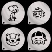 3寸汪汪队咖啡史努比撒粉模具熊本熊图案麦兜提拉米苏蛋糕印花模