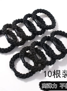 绑头发的黑色皮筋女扎头新款编织加粗高弹皮套女头绳扎高马尾发圈