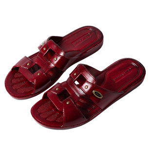 正品回力男油拖鞋柔软耐磨防滑舒适浴室中老年居家胶鞋四季外穿