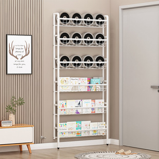 壁挂上墙省空间多层夹门缝柜门后超薄儿童绘本架书本落地收纳柜
