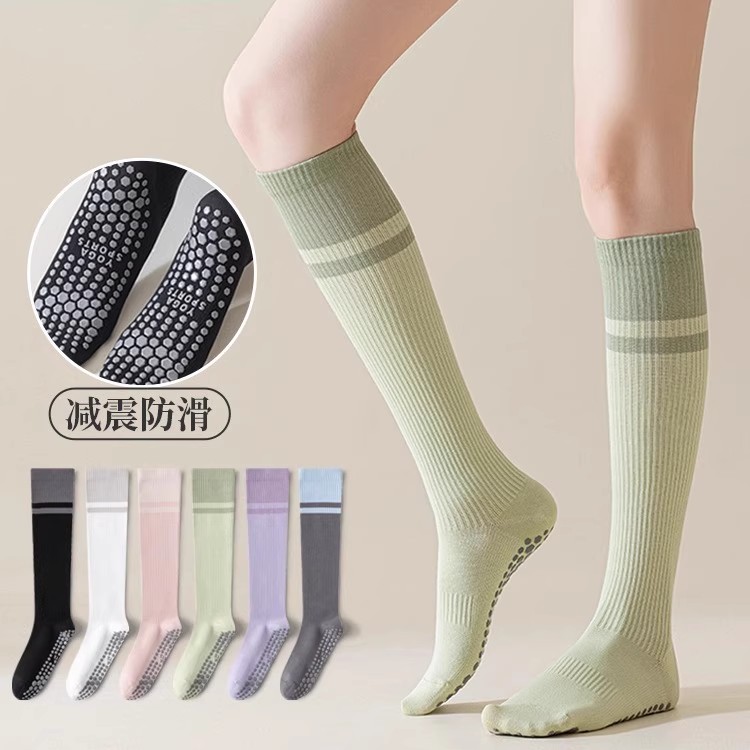 压力小腿加压运动袜子女专业跑步跳绳健身瑜伽防滑长筒专用骑行袜