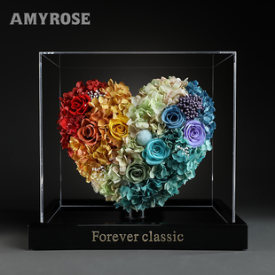 永生花玫瑰爱心摆件高级感新婚礼盒生日礼品214情人节礼物送女友