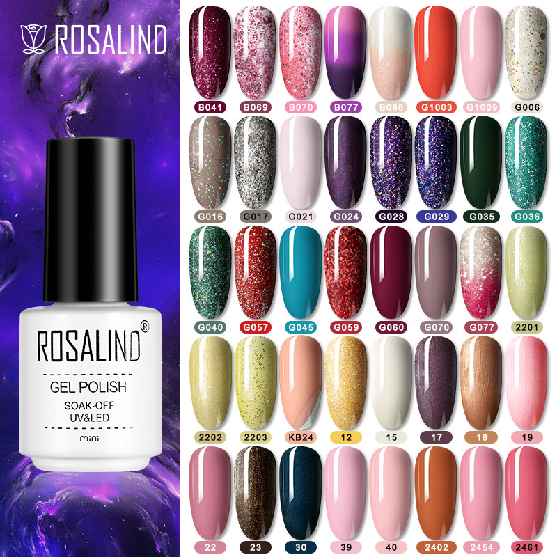 Rosalind Gel Nail Polish Glitter 8ML Semipermanent Varnish_虎窝淘