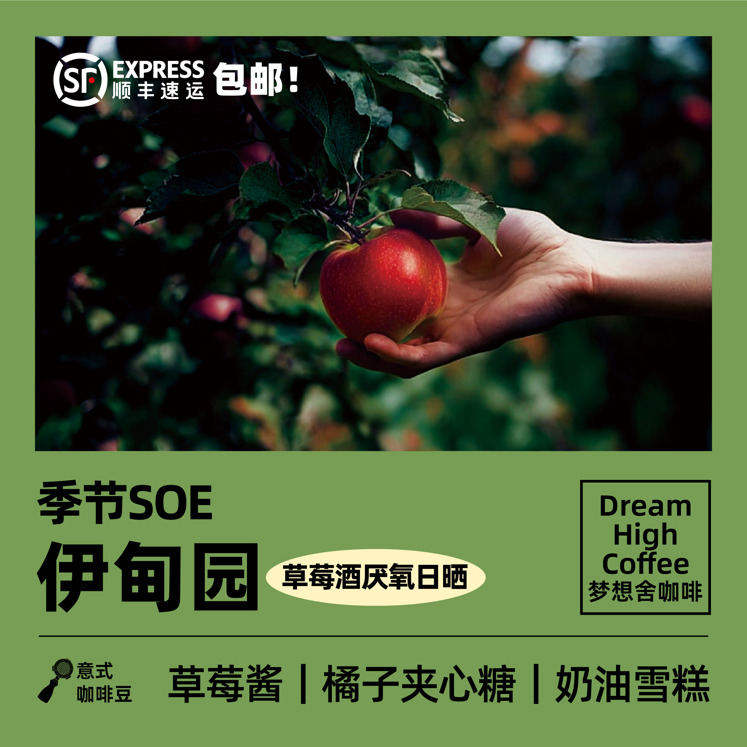 梦想舍伊甸园意式风味SOE中烘新鲜烘焙提神冰美式黑咖啡豆240g