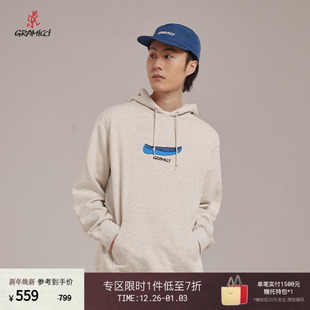 GRAMICCI小野人情侣木舟印花连帽卫衣外套男女J063