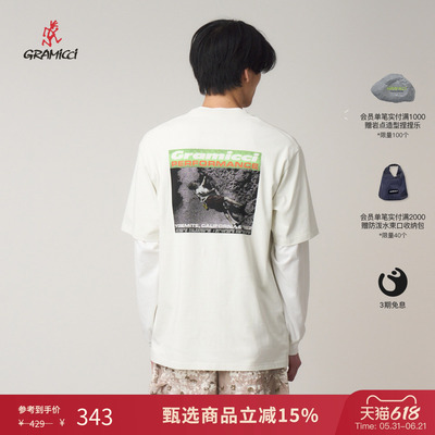 GRAMICCI小野人男个性图案短袖T恤夏季户外运动休闲纯棉短袖T137