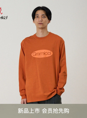 GRAMICCI小野人男女同款复古椭圆形图案针织长袖T恤G6SU-T093