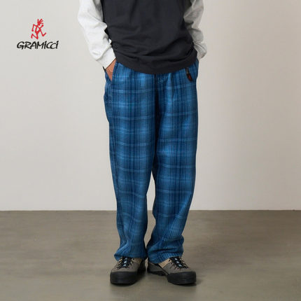 GRAMICCI小野人男提花格纹牛仔裤廓形直筒长裤G5FM-P076