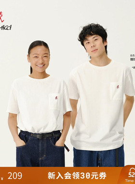 GRAMICCI小野人男女同款山系刺绣休闲纯棉logo短袖T恤1948-STS
