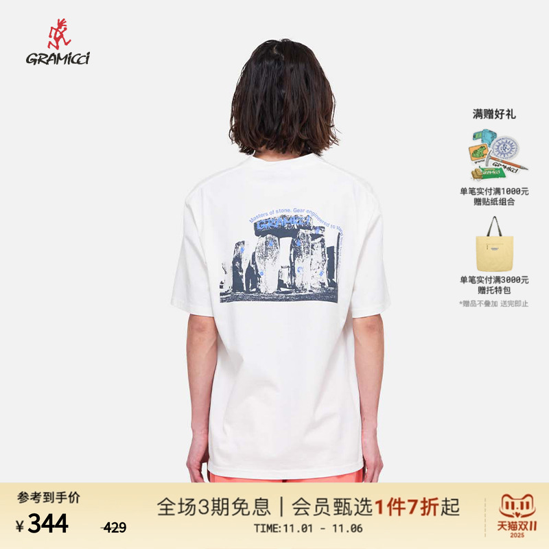 【25春】gramicci小野人新品个性图案印花男女同款短袖T恤T171