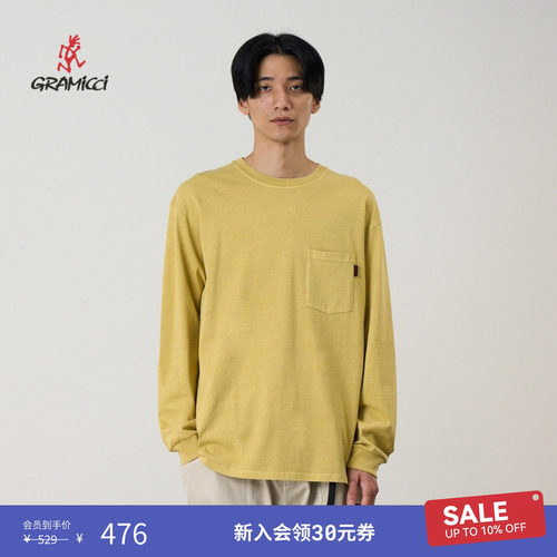 【季末折扣】GRAMICCI小野人男女夏休闲纯棉长袖T恤G4FU-T093-PG