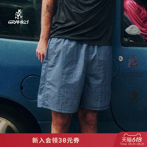 【MSC系列】GRAMICCI小野人男女同款格纹尼龙防泼水短裤G6SU-P052