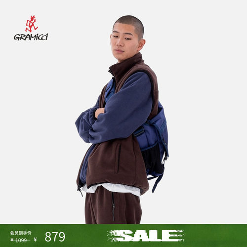 【季末折扣】GRAMICCI小野人男女款抓绒两面穿上衣外套G5FU-J004
